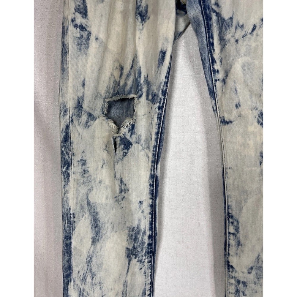 Akoo Jeans Men's 34x34 Tie Dye Print Blue Multicolor Distressed Street Wear - Picture 6 of 11